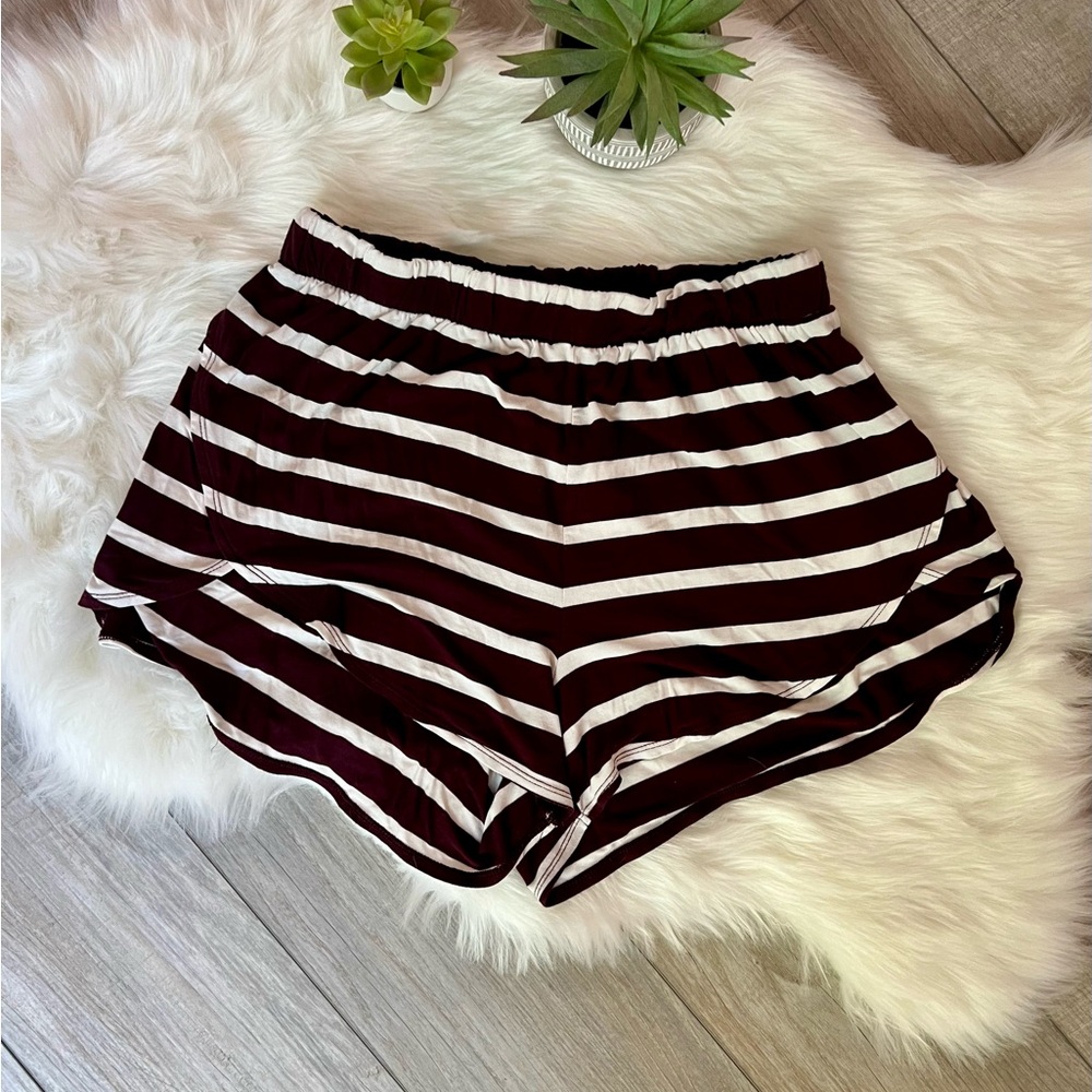 OLD NAVY | Maroon and White Striped Lounge Pajama Shorts (M)